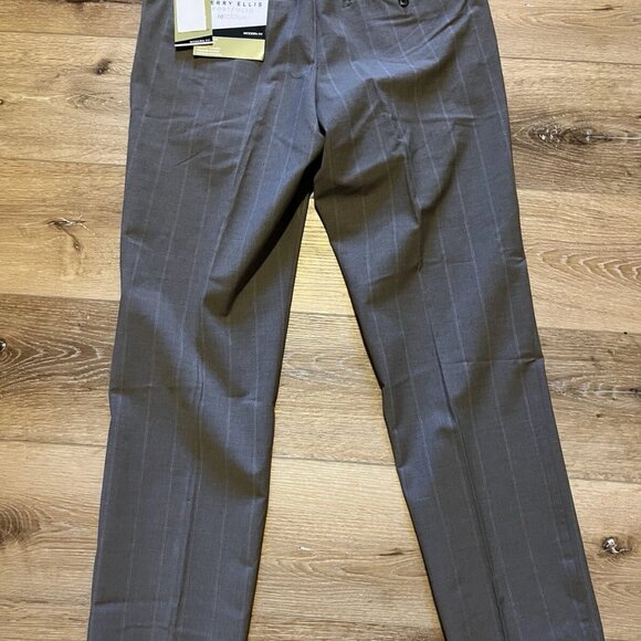 NWT Perry Ellis Portfolio Modern Fit Stretch Resolution Dress Pants Tan 36x34 - Picture 2 of 3